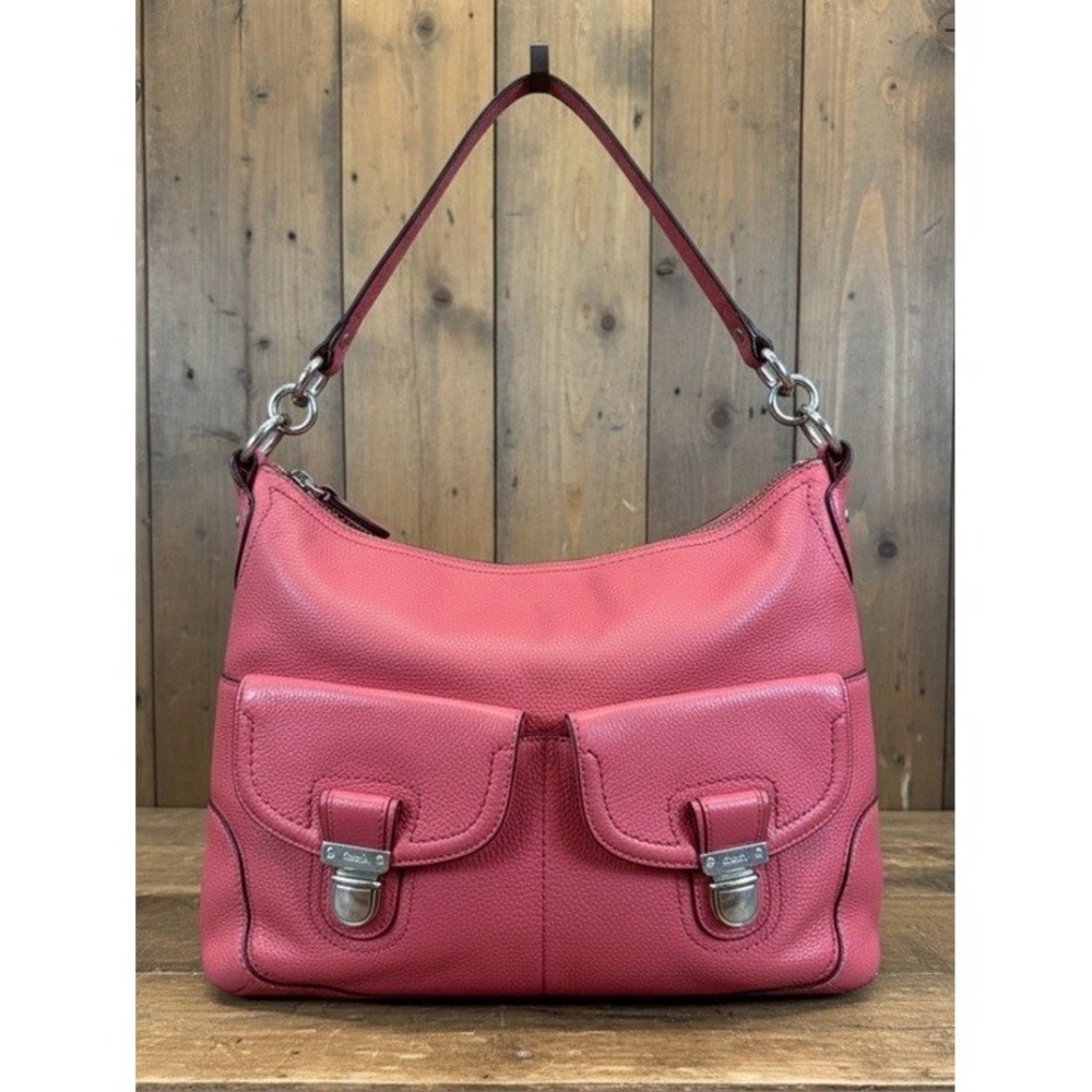 Coach Poppy Y2K Soft Pink Leather Double Pocket Hobo Shoulder Bag **READ FAIR**